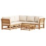 Juego de muebles jardín 6 pzas con cojines madera maciza acacia by vidaXL, Modular outdoor sofas - Ref: Foro24-3214288, Price...
