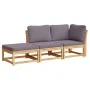 3-teiliges Gartenmöbel-Set mit Akazienholz und Kissen. von vidaXL, Modulare Sofas für den Außenbereich - Ref: Foro24-3214327,...