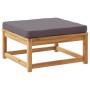 Set de muebles para jardín 3 piezas con cojines madera acacia de vidaXL, Sofás modulares de exterior - Ref: Foro24-3214327, P...