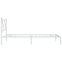 Bettgestell aus Metall mit weißem Kopfteil 100x190 cm von vidaXL, Betten und Lattenroste - Ref: Foro24-376545, Preis: 65,72 €...