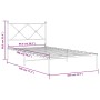 Bettgestell aus Metall mit weißem Kopfteil 100x190 cm von vidaXL, Betten und Lattenroste - Ref: Foro24-376545, Preis: 65,72 €...