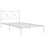 Estructura de cama de metal con cabecero blanco 107x203 cm de vidaXL, Camas y somieres - Ref: Foro24-376547, Precio: 78,93 €