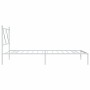 Estructura de cama de metal con cabecero blanco 107x203 cm de vidaXL, Camas y somieres - Ref: Foro24-376547, Precio: 78,93 €