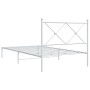 Estructura de cama de metal con cabecero blanco 107x203 cm de vidaXL, Camas y somieres - Ref: Foro24-376547, Precio: 78,93 €