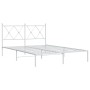 Metallbettgestell mit weißem Kopfteil 140x190 cm von vidaXL, Betten und Lattenroste - Ref: Foro24-376551, Preis: 92,95 €, Rab...