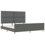 Estructura de cama con cabecera Gris oscuro 180 x 200 cm tela