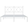 Metallbettgestell mit weißem Kopfteil 140x190 cm von vidaXL, Betten und Lattenroste - Ref: Foro24-376551, Preis: 92,95 €, Rab...