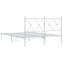 Estructura de cama de metal con cabecero blanca 140x190 cm de vidaXL, Camas y somieres - Ref: Foro24-376551, Precio: 92,86 €,...