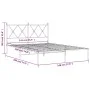 Metal bed frame with white headboard 140x190 cm by vidaXL, Beds and slatted bases - Ref: Foro24-376551, Price: 91,72 €, Disco...
