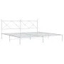 Bettgestell aus weißem Metall mit Kopfteil 200x200 cm von vidaXL, Betten und Lattenroste - Ref: Foro24-376558, Preis: 125,08 ...