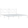 Estructura de cama con cabecero metal blanca 200x200 cm de vidaXL, Camas y somieres - Ref: Foro24-376558, Precio: 127,01 €, D...