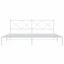 Bettgestell aus weißem Metall mit Kopfteil 200x200 cm von vidaXL, Betten und Lattenroste - Ref: Foro24-376558, Preis: 125,08 ...