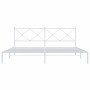 Bettgestell aus weißem Metall mit Kopfteil 200x200 cm von vidaXL, Betten und Lattenroste - Ref: Foro24-376558, Preis: 127,12 ...