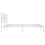 Bettgestell aus weißem Metall mit Kopfteil 200x200 cm von vidaXL, Betten und Lattenroste - Ref: Foro24-376558, Preis: 125,08 ...