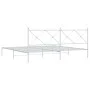 Bettgestell aus weißem Metall mit Kopfteil 200x200 cm von vidaXL, Betten und Lattenroste - Ref: Foro24-376558, Preis: 125,08 ...