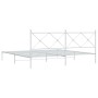 Bettgestell aus weißem Metall mit Kopfteil 200x200 cm von vidaXL, Betten und Lattenroste - Ref: Foro24-376558, Preis: 127,12 ...