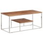 Mesa de centro acero inoxidable y madera maciza acacia plateado by vidaXL, Coffee table - Ref: Foro24-350023, Price: 96,17 €,...