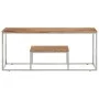 Mesa de centro acero inoxidable y madera maciza acacia plateado by vidaXL, Coffee table - Ref: Foro24-350023, Price: 95,23 €,...