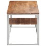 Mesa de centro acero inoxidable y madera maciza acacia plateado by vidaXL, Coffee table - Ref: Foro24-350023, Price: 96,17 €,...
