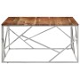Mesa de centro acero inoxidable y madera maciza acacia plateado by vidaXL, Coffee table - Ref: Foro24-349959, Price: 128,90 €...