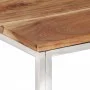 Mesa de centro acero inoxidable y madera maciza acacia plateado de vidaXL, Mesas de centro - Ref: Foro24-349959, Precio: 127,...