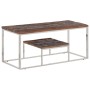 Mesa de centro acero inoxidable madera maciza traviesa plateado de vidaXL, Mesas de centro - Ref: Foro24-350021, Precio: 99,3...