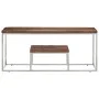 Mesa de centro acero inoxidable madera maciza traviesa plateado by vidaXL, Coffee table - Ref: Foro24-350021, Price: 98,53 €,...