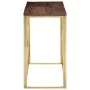 Edelstahl-Konsolentisch mit massiver Holzplatte und goldenem Querbalken. von vidaXL, Seitentische - Ref: Foro24-349990, Preis...