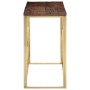 Mesa consola acero inoxidable madera maciza traviesa dorado by vidaXL, Side tables - Ref: Foro24-349990, Price: 103,08 €, Dis...