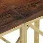 Edelstahl-Konsolentisch mit massiver Holzplatte und goldenem Querbalken. von vidaXL, Seitentische - Ref: Foro24-349990, Preis...