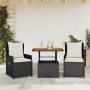 Mesita y sillas con cojines 3 piezas ratán sintético negro by vidaXL, Garden sets - Ref: Foro24-3262765, Price: 312,52 €, Dis...