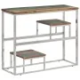 Mesa consola acero inoxidable madera maciza reciclada plateada by vidaXL, Side tables - Ref: Foro24-350016, Price: 83,83 €, D...