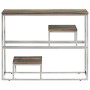 Mesa consola acero inoxidable madera maciza reciclada plateada by vidaXL, Side tables - Ref: Foro24-350016, Price: 84,58 €, D...