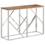 Mesa consola acero inoxidable y madera maciza acacia plateada by vidaXL, Side tables - Ref: Foro24-349999, Price: 86,45 €, Di...