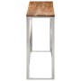 Mesa consola acero inoxidable y madera maciza acacia plateada by vidaXL, Side tables - Ref: Foro24-349999, Price: 86,45 €, Di...