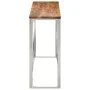 Mesa consola acero inoxidable y madera maciza acacia plateada by vidaXL, Side tables - Ref: Foro24-349999, Price: 85,69 €, Di...