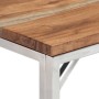 Mesa consola acero inoxidable y madera maciza acacia plateada by vidaXL, Side tables - Ref: Foro24-349999, Price: 86,45 €, Di...