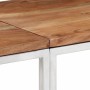 Mesa consola acero inoxidable y madera maciza acacia plateada by vidaXL, Side tables - Ref: Foro24-349999, Price: 86,45 €, Di...