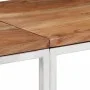 Mesa consola acero inoxidable y madera maciza acacia plateada by vidaXL, Side tables - Ref: Foro24-349999, Price: 85,69 €, Di...