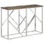 Mesa consola acero inoxidable madera maciza reciclada plateada by vidaXL, Side tables - Ref: Foro24-350000, Price: 86,29 €, D...