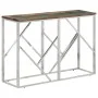 Mesa consola acero inoxidable madera maciza reciclada plateada by vidaXL, Side tables - Ref: Foro24-350000, Price: 85,53 €, D...