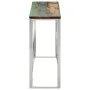 Mesa consola acero inoxidable madera maciza reciclada plateada by vidaXL, Side tables - Ref: Foro24-350000, Price: 85,53 €, D...