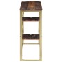 Mesa consola acero inoxidable madera maciza traviesa dorado by vidaXL, Side tables - Ref: Foro24-350014, Price: 111,56 €, Dis...