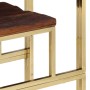 Mesa consola acero inoxidable madera maciza traviesa dorado by vidaXL, Side tables - Ref: Foro24-350014, Price: 111,56 €, Dis...