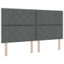 Estructura de cama con cabecera Gris oscuro 180 x 200 cm tela