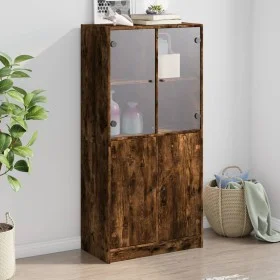 Hoher Schrank mit Türen aus geräucherter Eiche, 68x37x142 cm. von vidaXL, Sideboards - Ref: Foro24-3295868, Preis: 133,56 €, ...