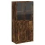 Aparador alto con puertas madera roble ahumado 68x37x142 cm by vidaXL, Sideboards - Ref: Foro24-3295868, Price: 133,56 €, Dis...