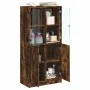Aparador alto con puertas madera roble ahumado 68x37x142 cm by vidaXL, Sideboards - Ref: Foro24-3295868, Price: 133,56 €, Dis...