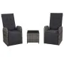 Garten-Bistromöbel-Set 3-teilig mit grauen synthetischen Rattankissen von vidaXL, Gartensets - Ref: Foro24-47678, Preis: 361,...