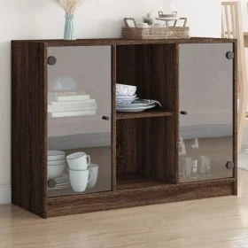 Aparador madera de ingeniería marrón roble 102x37x75,5 cm by vidaXL, Sideboards - Ref: Foro24-3295877, Price: 104,21 €, Disco...